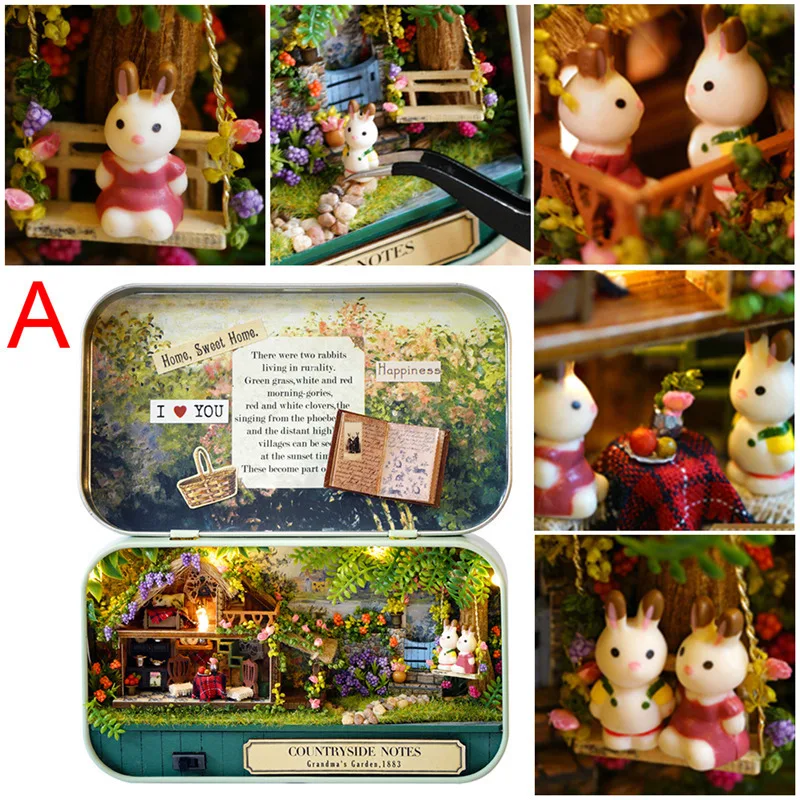 Домик для кукол в виде кролика мебель миниатюрные домики сделай сам миниатюрный