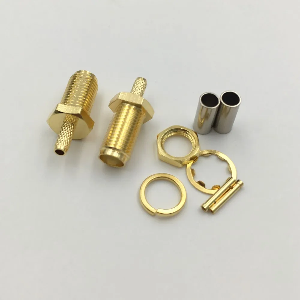 50 шт. Латунь SMA гнездо гайка переборка для припоя обжимной RG174 RG178 RG316 LMR100 кабель