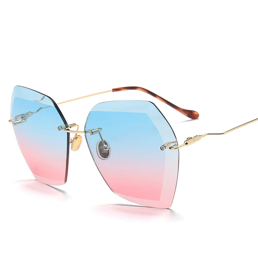 Rimless Sunglasses Mirrored Women Sun Glasses For Men Polarized Frameless Womens Designer Luxury | Аксессуары для одежды