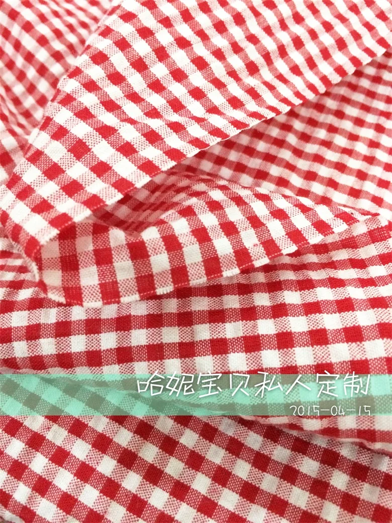 Детская хлопчатобумажная ткань кукла платье рубашка Seersucker для украшения дома DIY