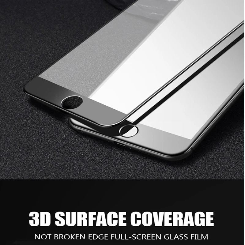 3D мягкий край закаленное стекло для iPhone 6 6s 7 8 Plus полное покрытие протектор экрана