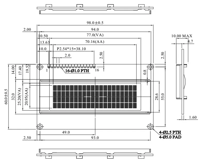 2,88 ''EH002004A 2004 204 20*4 военный уровень персонаж OLED модуль экран Встроенный WS0010 параллельный серийный SPI