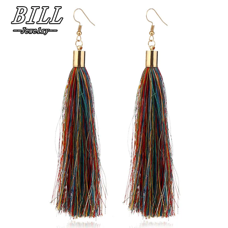 Женские богемные сережки подвески ES2048 винтажные в стиле бохо с удлиненными