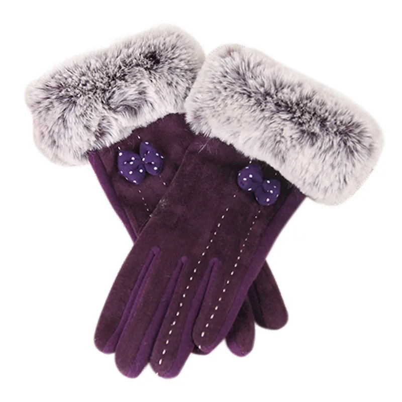 Женские зимние перчатки guantes rekawiczki шерстяные теплые кашемировые с сенсорным