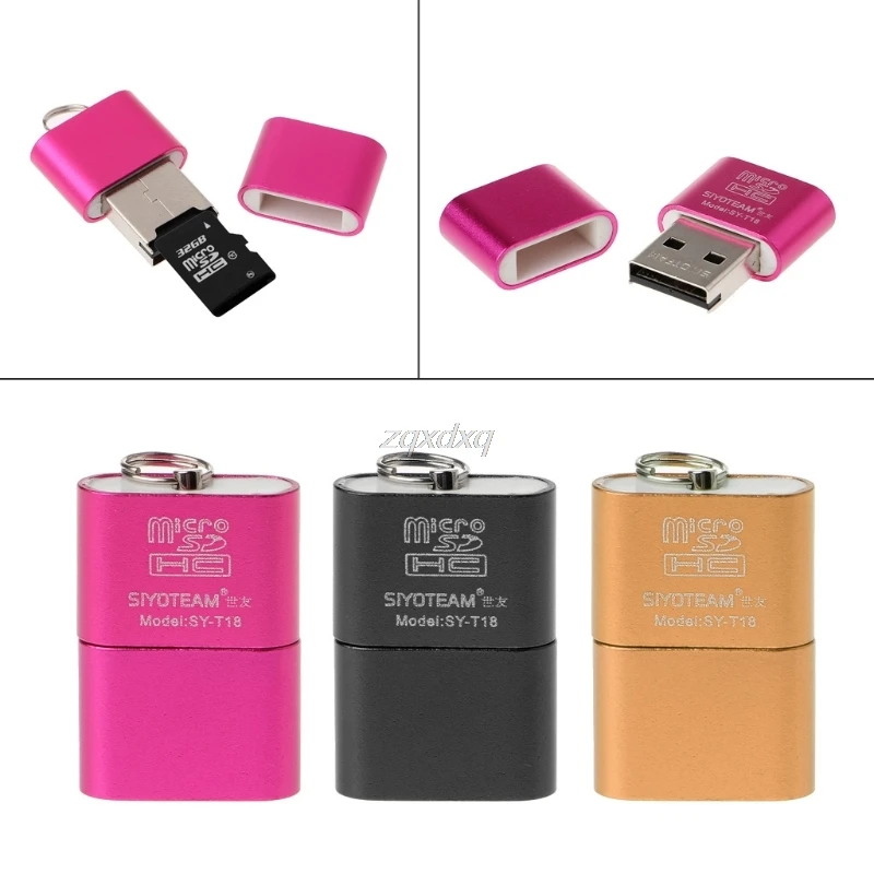 Портативный мини считыватель карт памяти из алюминиевого сплава USB 2 0 A Micro SD TF