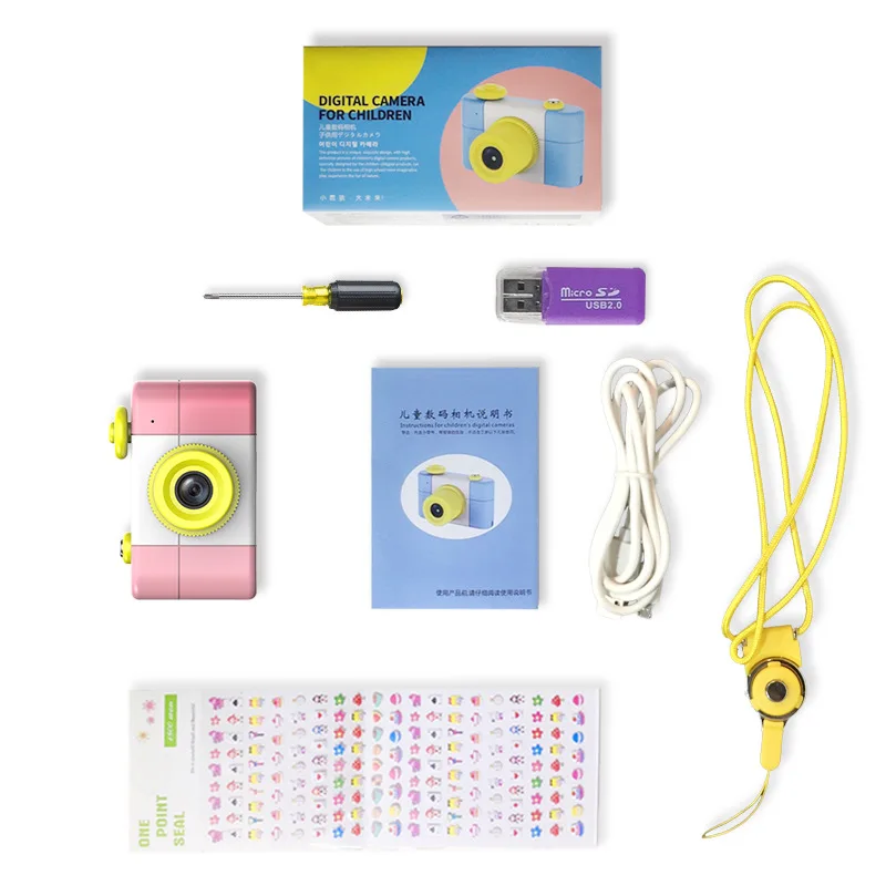 

2PCS 1080P 1.5 Inch 2MP Mini LSR Cam Digital Camera for Kids Cute Cartoon Multifunction Toy Camera Children Birthday Best Gift