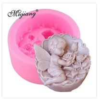 Mujiang DIY цветок фея смолы глина мыло формы помадка украшения торта Ангел Gumpaste шоколад силиконовые выпечки Торт Инструменты Q067