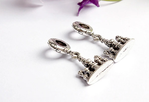 Панк Серебряный цвет Длинные сердца замок кулон бусы подходят брендовые