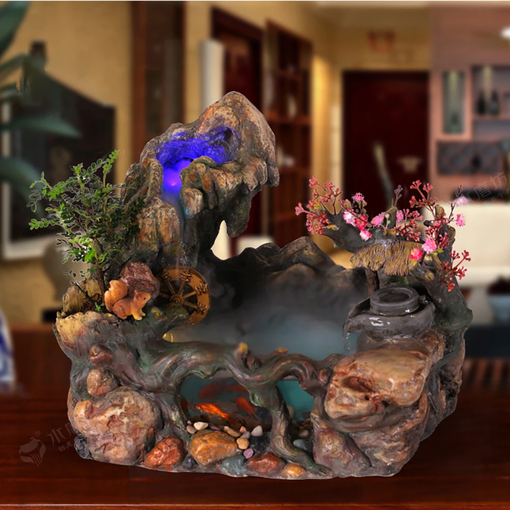 Каменный фонтан для воды аквариум гостиная настольный хрустальный шар