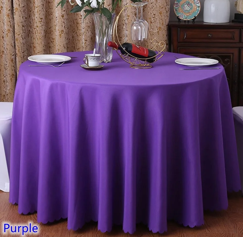 PURPLE 24 цвета, свадебные скатерти, скатерть, полиэстер, скатерть, для отеля, банкета, украшения для круглых столов - Цвет: PURPLE