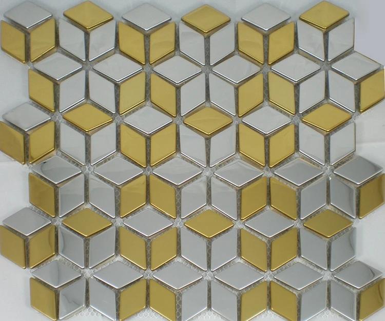 Ромб ромбовидной формы из нержавеющей стали металлические Мозаичные Плитки Для