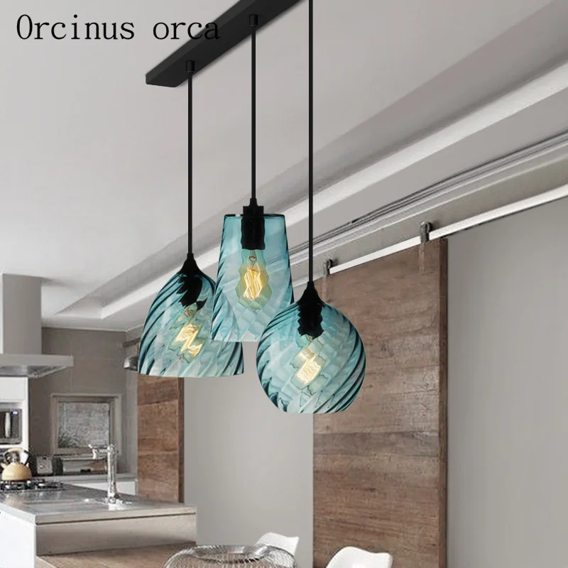 Люстра для американского ресторана бара простая индивидуальная люстра из синего