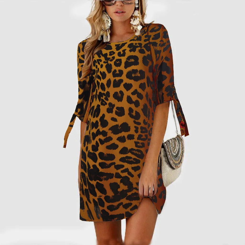 Женское летнее коктейльное платье с цветочным принтом и бантом|Женские платья| |