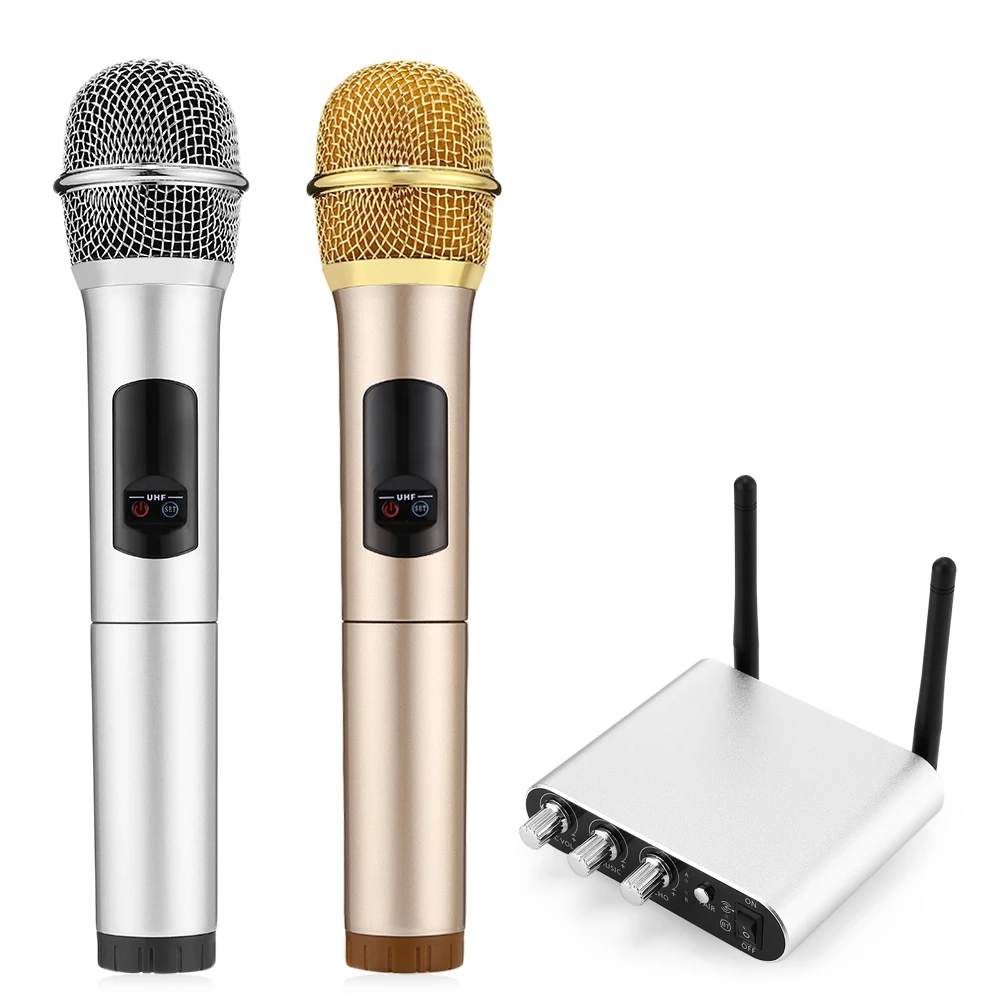 1 пара беспроводной микрофон системы UHF Ручной bluetooth микрофоны 10 каналов анти