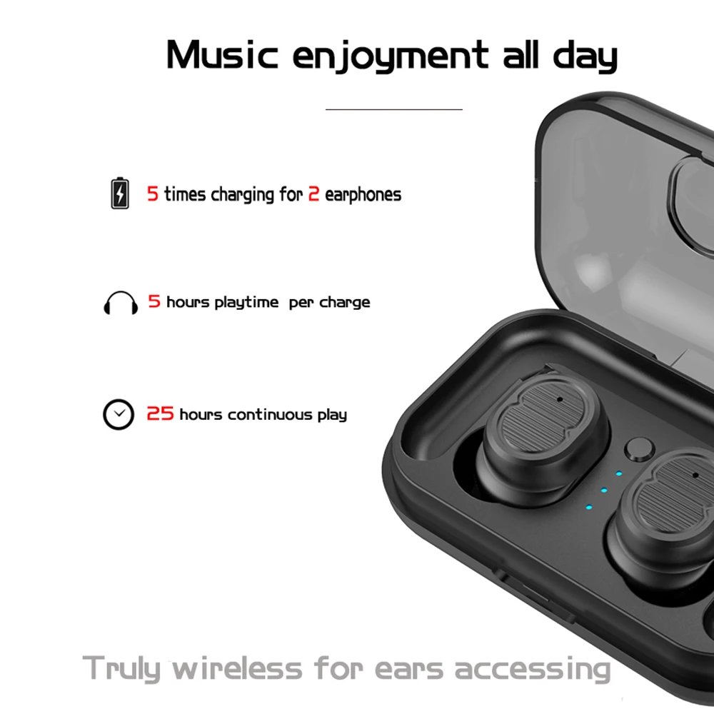 TWS 5 0 беспроводные наушники Bluetooth спортивные мини стерео бас гарнитуры с двойной