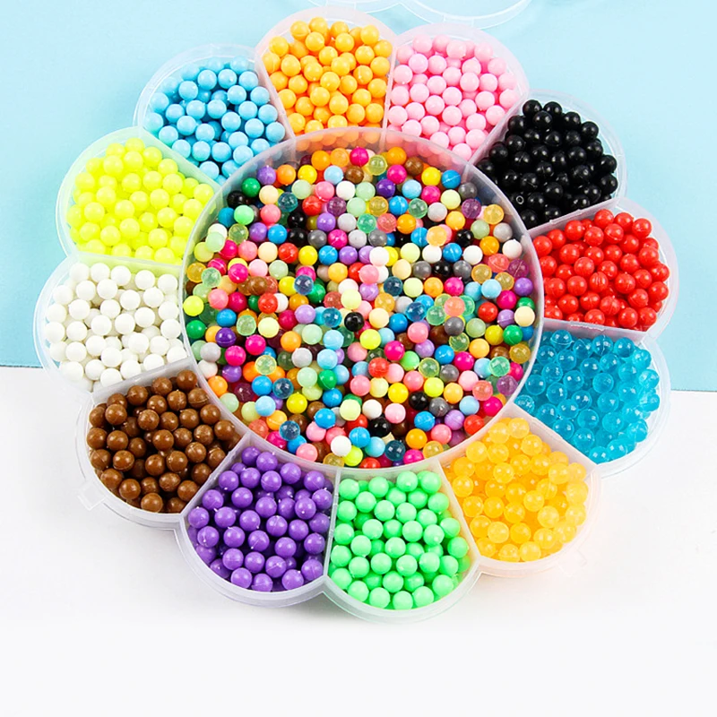 aquabeads 5200 шт. 24 цвета бусины головоломки кристалл Цвет DIY Aqua распыления воды набор мяч игры 3D ручной работы magic игрушечные лошадки для детей аквабитсц для детей бусины распыления воды