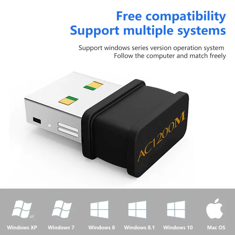 Cioswi WD-4600AC мини USB Wifi адаптер Ethernet 1200 Мбит/с Двухдиапазонная Сетевая карта Lan Интернет беспроводной Wifi защита от помех