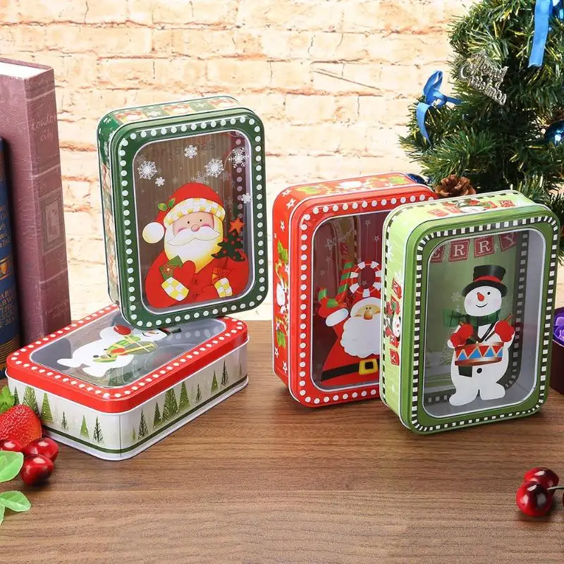 Милая коробка для конфет, свадебный подарок, коробка для шоколада для гостей, вечерние принадлежности, свадебные украшения, прямоугольная Рождественская подарочная жестяная коробка E5M1