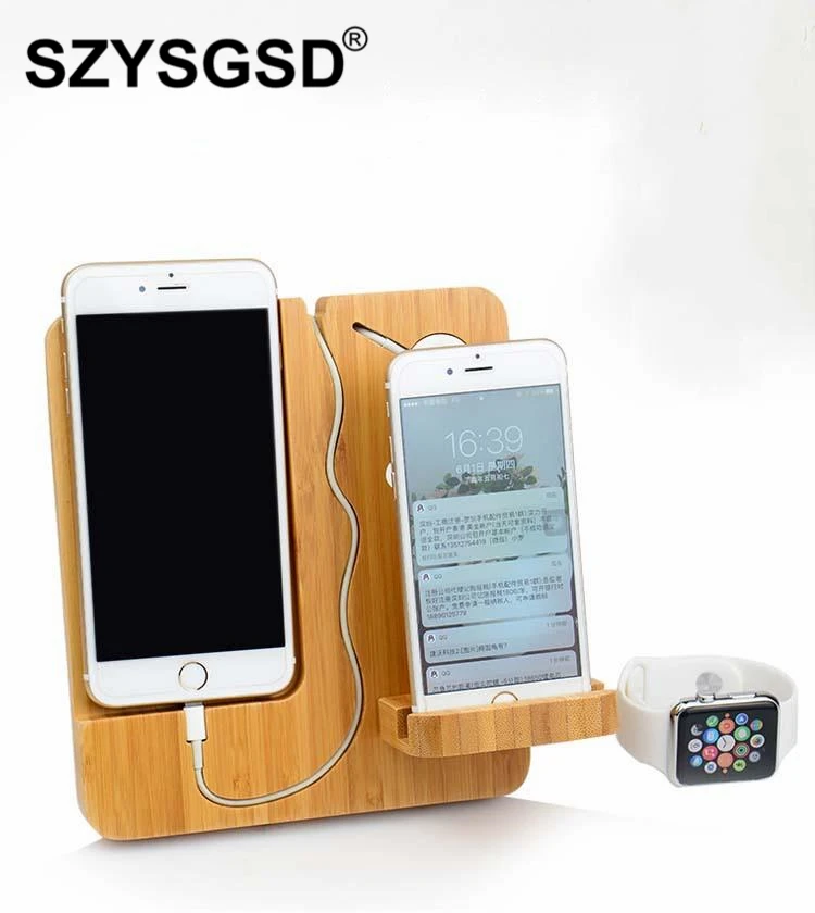 SZYSGSD бамбуковая деревянная USB зарядная док-станция мобильный телефон держатели