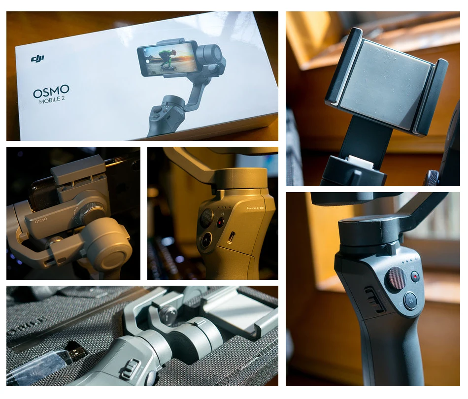DJI Osmo Mobile 2 стабилизатор 3-осевой портативный монопод с шарнирным замком для смартфона Gopro Камера телефоны iPhone Xs 8(плавное воспроизведение видео/зум Управление