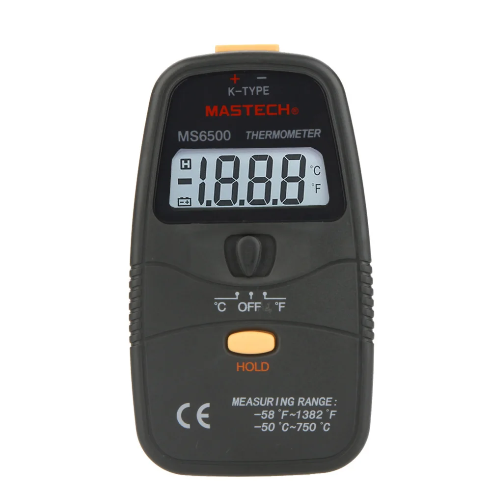 Цифровой Термометр MASTECH MS6500 31/2 K type с ЖК дисплеем измеритель температуры