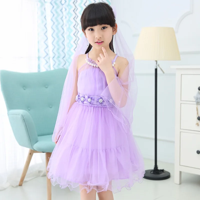 Детская одежда Новинка 2019 года Летнее Детское платье в Корейском стиле для