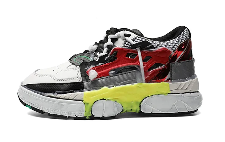 Белые туфли в стиле ретро; женские кроссовки на массивной платформе; zapatos de mujer; сезон весна; Snivel chaussures femme; Женская обувь в стиле пэчворк