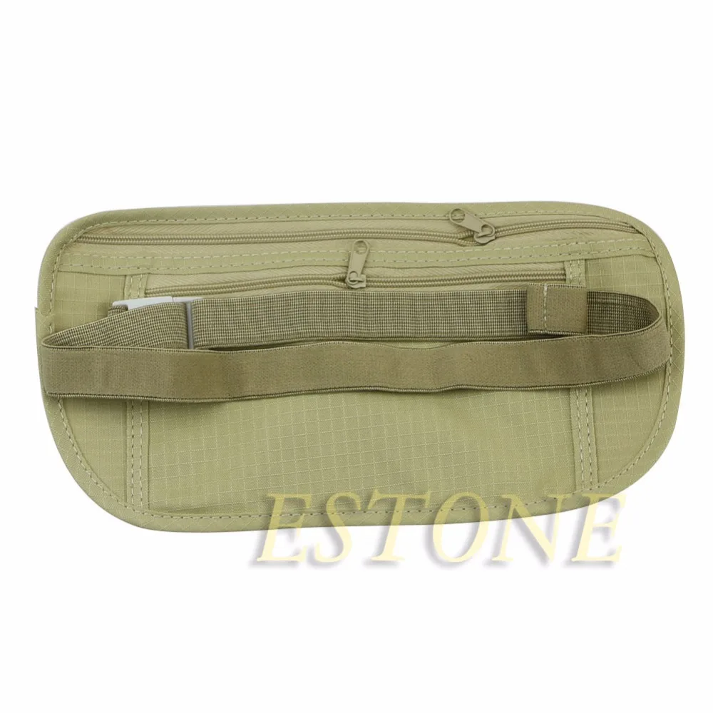 Тканевая дорожная сумка скрытый кошелек на пояс для паспорта денег тонкая