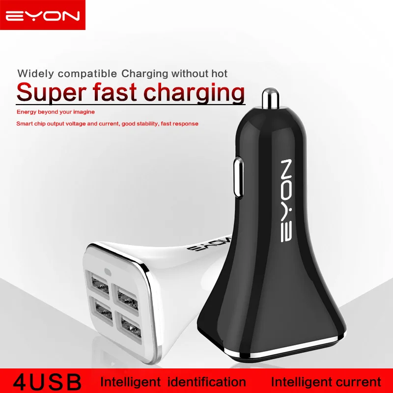 Eyon 6.8A четыре Порты и разъёмы USB Автомобильное Зарядное устройство Мини