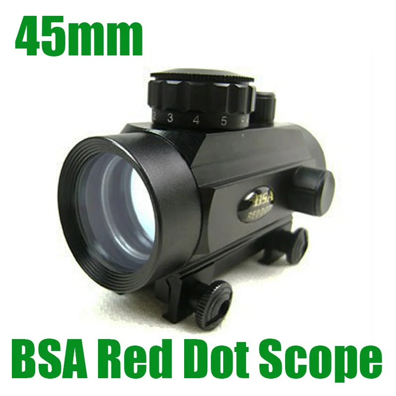 

Tactical BSA 45mm Red Dot Scope 1x45 Rifle Pistol Sight fit 20mm Weaver Mount RD45