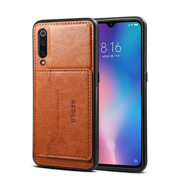 Роскошные кожаные чехлы для Xiaomi mi 9 чехол для телефона Multi футляр для карточек визитница для Xiaomi mi 9 SE mi 9 mi 9SE задняя крышка - Цвет: Коричневый