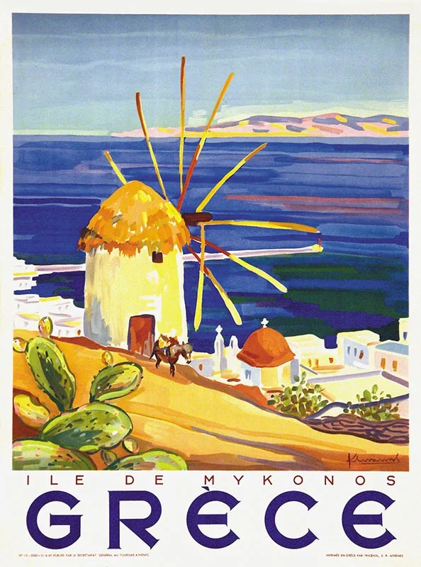Греция туризма Плакаты кафельная плитка de Mykonos Классическая Настенная Наклейка