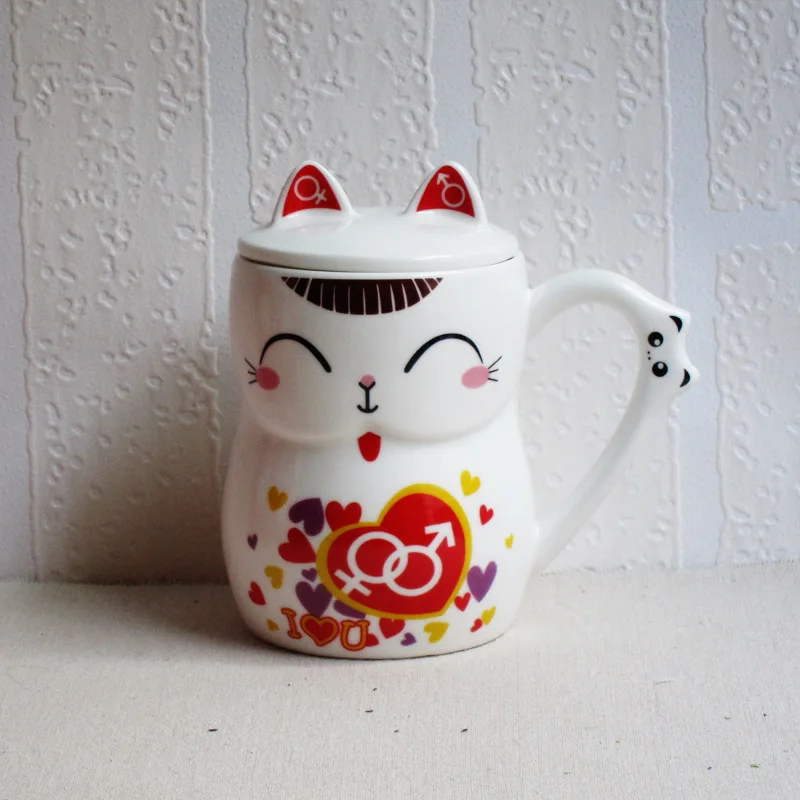 1 шт. ZAKKA Керамика Кружка Кот мультфильм кофе молоко кружка с крышкой чашка для
