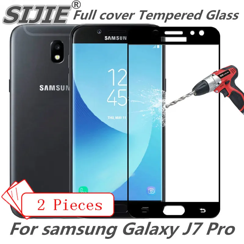 2 шт Полное покрытие из закаленного стекла для samsung Galaxy J7 Pro J730 J730F Европейская