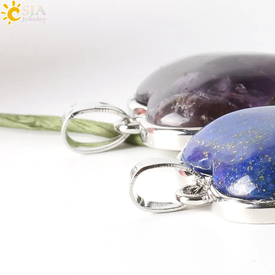 Подвески в форме сердца CSJA фиолетовый розовый кристалл кварца натуральный