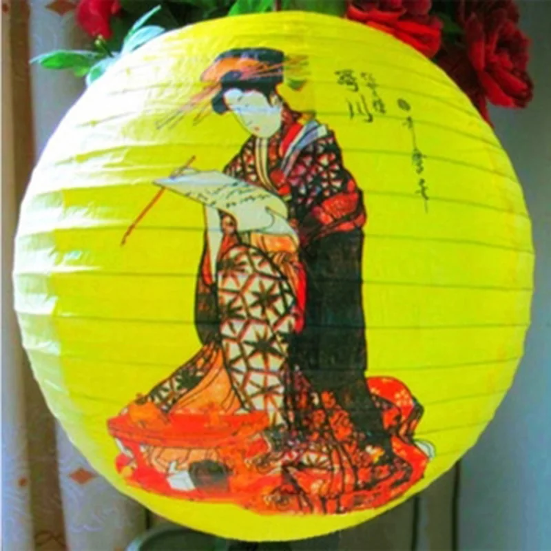 Люстра-фонарик из художественной бумаги в японском стиле абажур/Абажур для