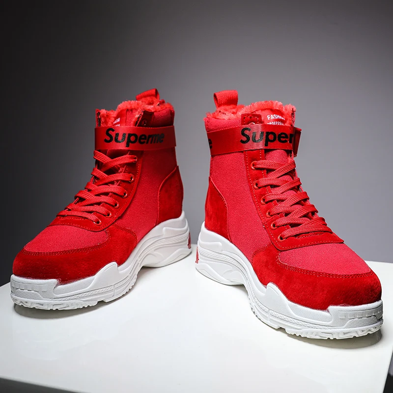 Зимняя фланелевая Теплая мужская обувь с высоким берцем 100 компл. кроссовок Gaobang