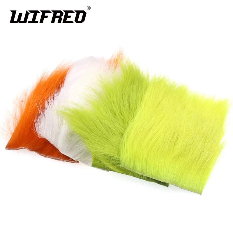 Wifreo 1 шт., 6X6 см, парашют для мух, материал для завязывания мушек, мини-Джиги с пряжкой, стример, меховая нашивка, зеленый, желтый, оранжевый, белый цвет