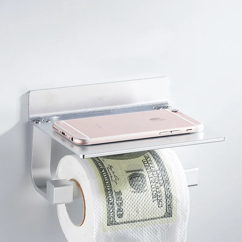 Ногтей Бесплатная Ванная комната Бумага держатель телефона с полки мобильных