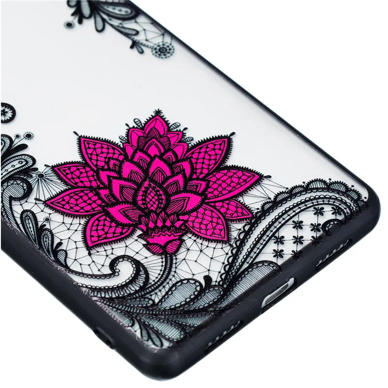Huawei P10 Case Lace Black Rose Phone Cover Embroidery Foral Bumper For for Cases Fundas Capa |