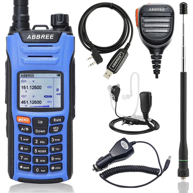 as pic show 5 ABBREE AR-F6 6 полос рация двойной дисплей 999CH VOX DTMF SOS сканирование секундомер функциональный ЖК-дисплей цветной дисплей радио ветчины - Цвет: as pic show 5