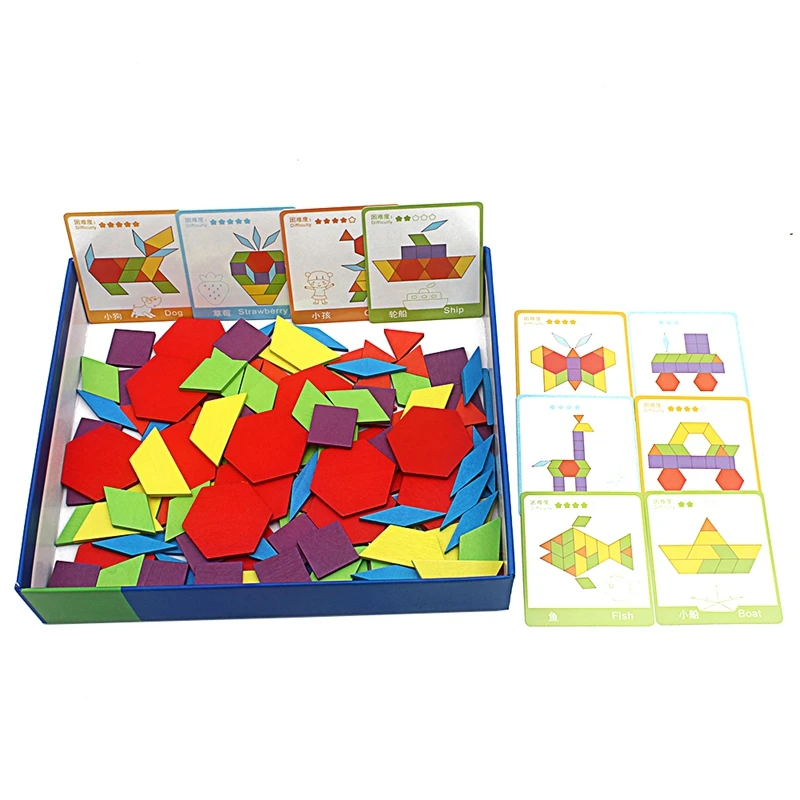 130 шт. Деревянный пазл игры Монтессори Развивающие игрушки для детей головоломки