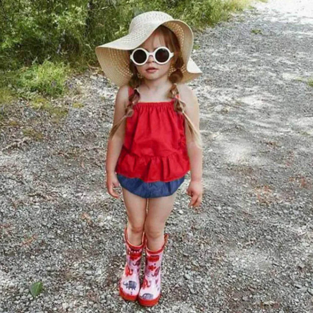 Летняя Новинка 2018 жилет без рукавов для маленьких девочек однотонный