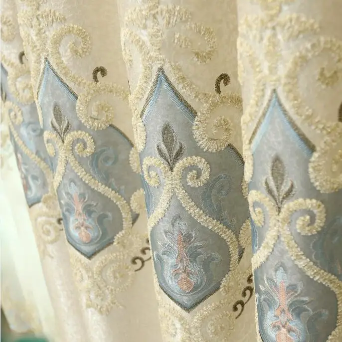 Шторы с вышивкой FYFUYOUFY в европейском стиле мягкие занавески из синели ткань для