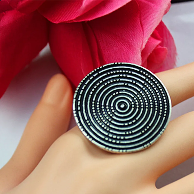Популярное оптовое богемное женское кольцо на день рождения круговое серебряное