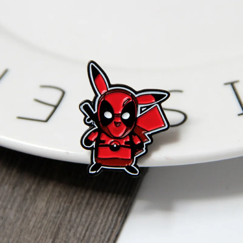 Мультфильм Пикачу Броши Deadpool и эмалированные булавки для женщин и мужчин рюкзак сумки значок подарки