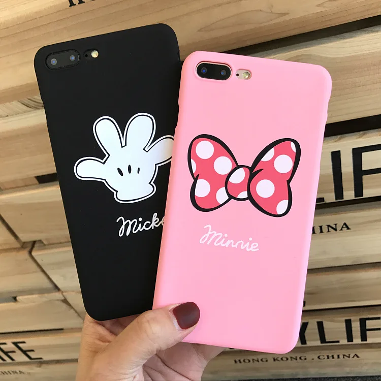 Любители Микки и Минни Маус Мышь поцелуй Жесткий Корпус телефона для iPhone 7 8 плюс 6
