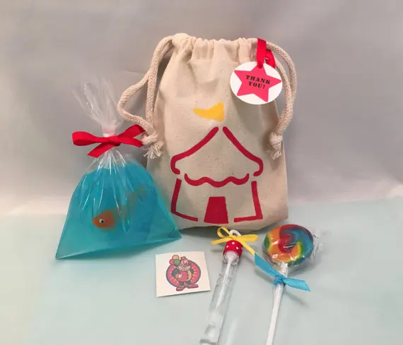 Пользовательские Карнавал на день рождения чупс пакеты Baby Shower Goodie пользу мусульманских мешки Крещение Свадьба похмелье комплект