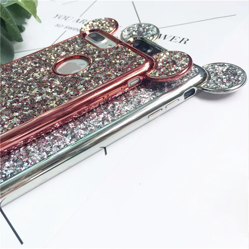 Роскошный мягкий чехол для телефона с 3D ушками из мультфильма iPhone XS Max X XR 5 5S SE 6 S 7 8