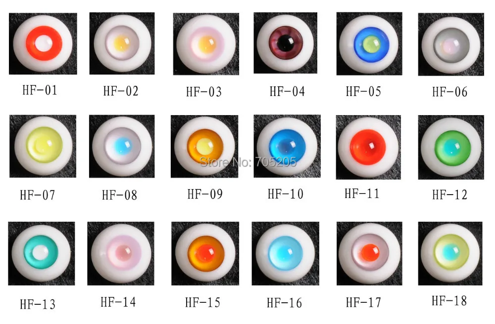 Много образцов с индивидуальным цветным образцом кукла bjd стеклянные глаза